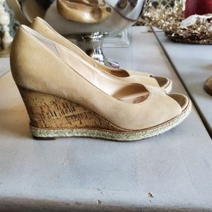 Cole Haan Tan Leather and Cork Wedge. Size 8.5 M